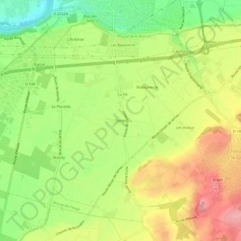 Mapa topográfico Tépier, altitude, relevo