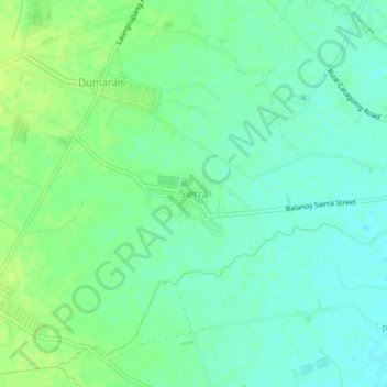 Mapa topográfico Sierra, altitude, relevo