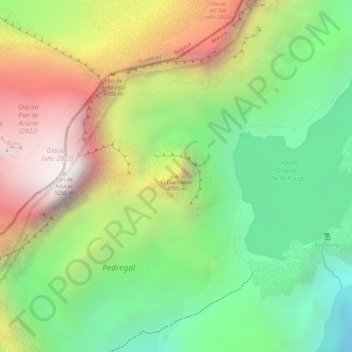 Mapa topográfico El Diamante, altitude, relevo