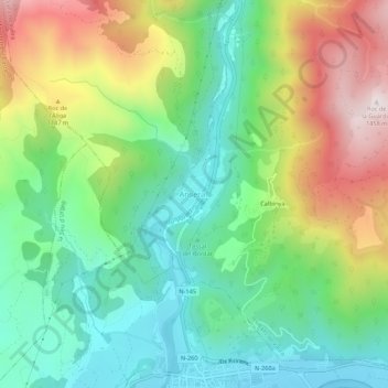 Mapa topográfico Anserall, altitude, relevo