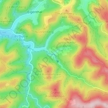Mapa topográfico Grand Soldat, altitude, relevo