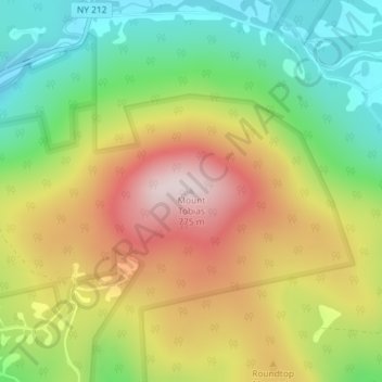 Mapa topográfico Mount Tobias, altitude, relevo