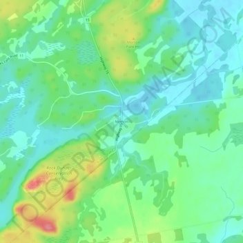 Mapa topográfico Morton, altitude, relevo