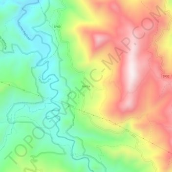 Mapa topográfico Karsa, altitude, relevo