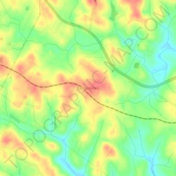 Mapa topográfico Eastanollee, altitude, relevo