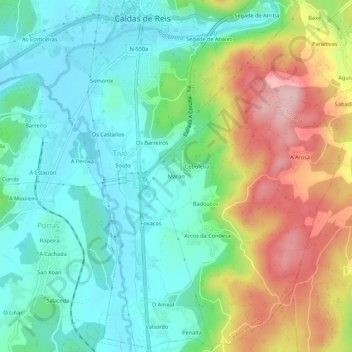 Mapa topográfico Marán, altitude, relevo