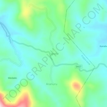 Mapa topográfico Sigodu, altitude, relevo