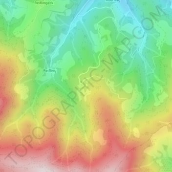 Mapa topográfico Alm Rainer, altitude, relevo