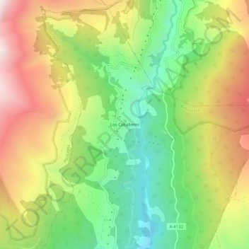 Mapa topográfico Los Caballeros, altitude, relevo