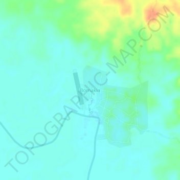 Mapa topográfico Bomakia, altitude, relevo