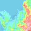 Mapa topográfico Pandan, altitude, relevo