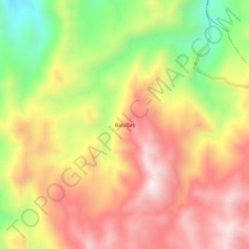 Mapa topográfico Balsillas, altitude, relevo