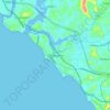 Mapa topográfico Thalassery, altitude, relevo