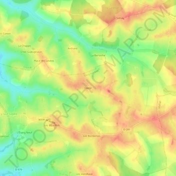 Mapa topográfico Fraise, altitude, relevo
