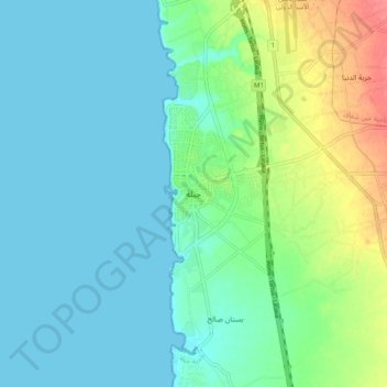 Mapa topográfico Jablah, altitude, relevo