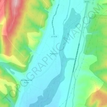 Mapa topográfico Pesquera, altitude, relevo