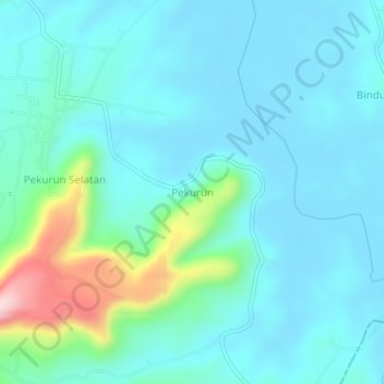 Mapa topográfico Pekurun, altitude, relevo