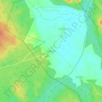 Mapa topográfico Mallyal, altitude, relevo