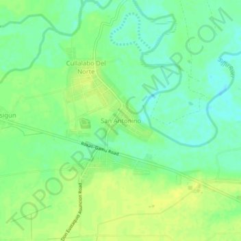 Mapa topográfico San Antonino, altitude, relevo