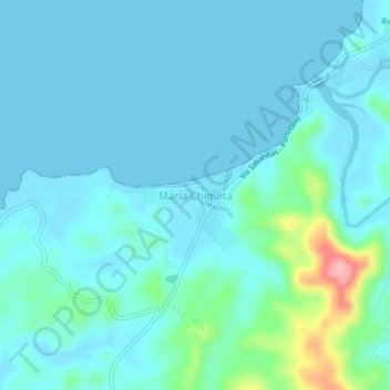 Mapa topográfico María Chiquita, altitude, relevo