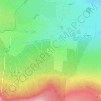 Mapa topográfico East Hope, altitude, relevo