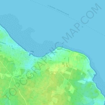 Mapa topográfico Le Marais, altitude, relevo