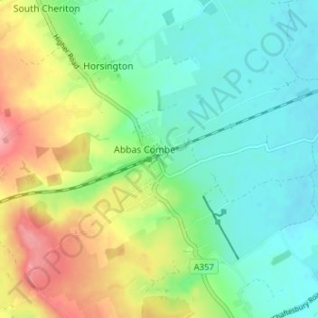 Mapa topográfico Templecombe, altitude, relevo