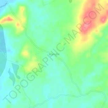 Mapa topográfico Mandin, altitude, relevo