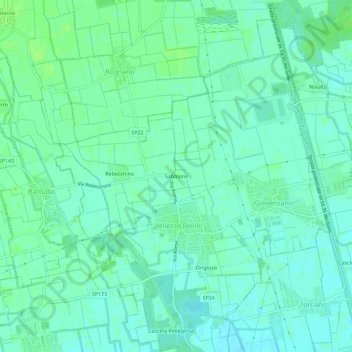 Mapa topográfico Sabbione, altitude, relevo