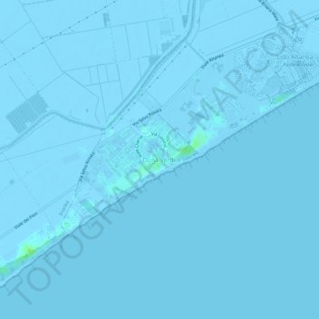 Mapa topográfico Duna Verde, altitude, relevo