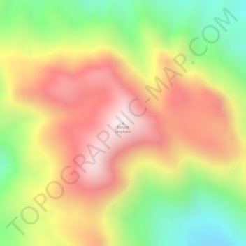 Mapa topográfico Mount Elephant, altitude, relevo