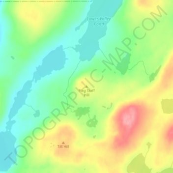 Mapa topográfico Flag Staff Hill, altitude, relevo