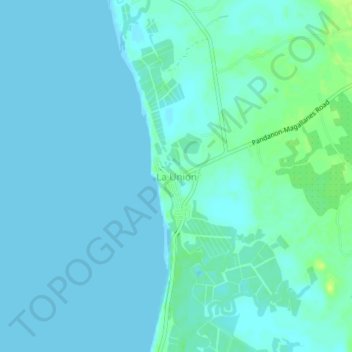 Mapa topográfico La Union, altitude, relevo