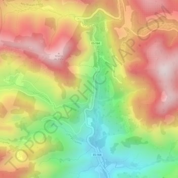 Mapa topográfico Mutum Preto, altitude, relevo