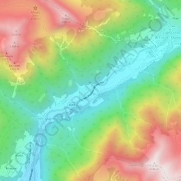 Mapa topográfico Campestrin, altitude, relevo