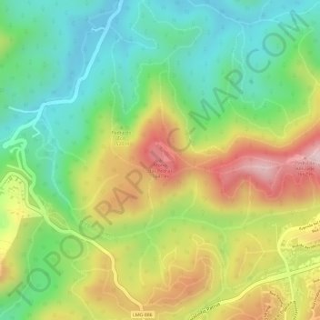 Mapa topográfico Morro das Pedras, altitude, relevo