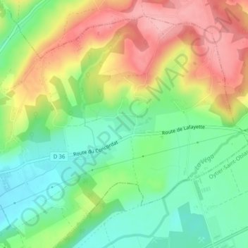 Mapa topográfico Saint-Just, altitude, relevo