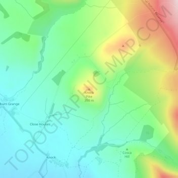 Mapa topográfico Knock Pike, altitude, relevo