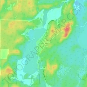 Mapa topográfico Long Lake, altitude, relevo