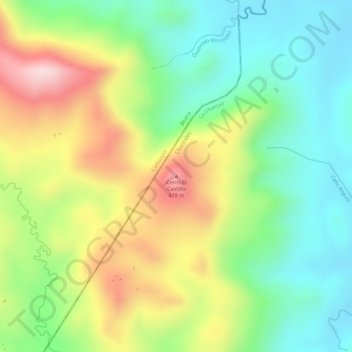Mapa topográfico Cerro El Castillo, altitude, relevo