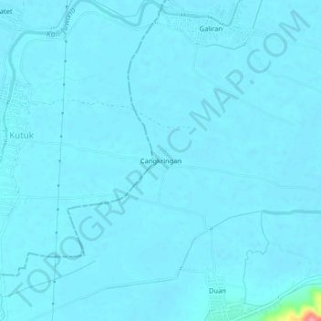 Mapa topográfico Cangkringan, altitude, relevo