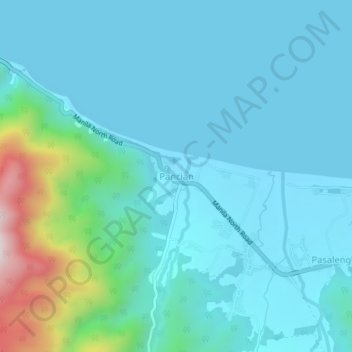 Mapa topográfico Pancian, altitude, relevo