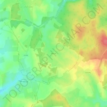 Mapa topográfico Mouas, altitude, relevo