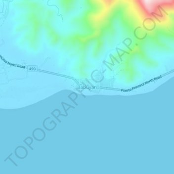 Mapa topográfico Babuyan, altitude, relevo