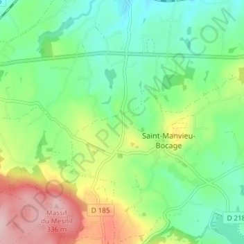 Mapa topográfico La Renaudière, altitude, relevo