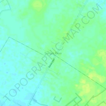 Mapa topográfico Sungai Raya, altitude, relevo