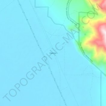 Mapa topográfico Owenyo, altitude, relevo