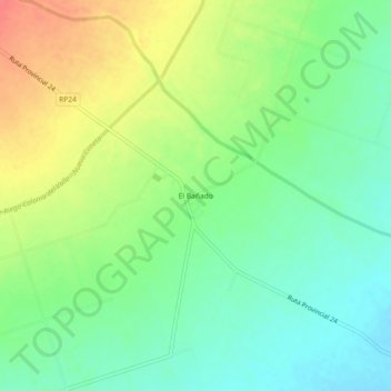 Mapa topográfico El Bañado, altitude, relevo