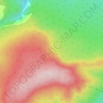 Mapa topográfico Monte Fenton, altitude, relevo