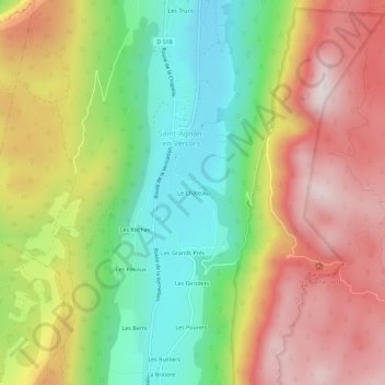 Mapa topográfico Le Château, altitude, relevo